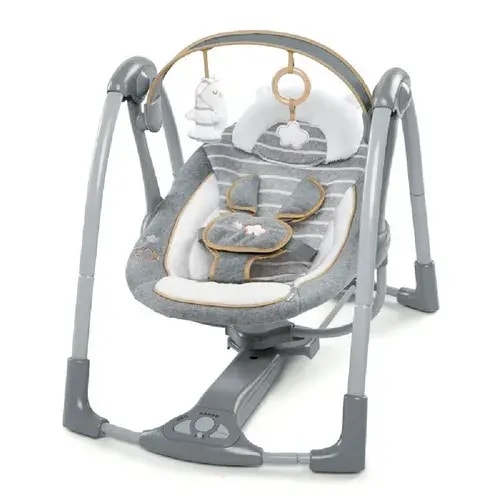 Ingenuity Boutique Collection Swing N Go Portable Swing Bella Teddy | Baby Bunting AU