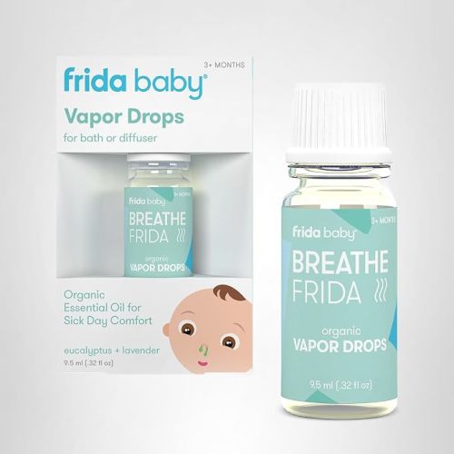 Frida Baby Breathefrida Vapor Bath Drops, Baby Congestion Relief with Eucalyptus Essential Oil for Humidifier, Aromatherapy Oil Help Baby Breathe Easy