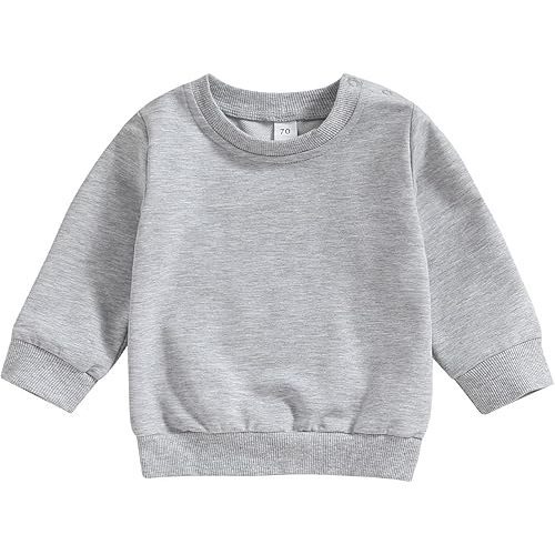 Long Sleeve Crewneck Sweatshirt 0-6 M - A-gray