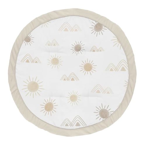 Sweet Jojo Designs Boho Desert Sun Taupe Playmat Tummy Time Infant Boy Girl Baby Play Mat Neutral Tan Beige Ivory Gold Cream Off White Bohemian Mountain Nature Outdoors Geometric Minimalist Sunshine