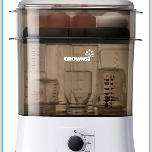 GROWNSY Adjustable 3 IN 1 Large Bottle Sterilizer and Dryer, Electric Steam Baby Bottle Sterilizer, Sanitizer for Baby Bottles & Pacifiers, Breast Pump Parts