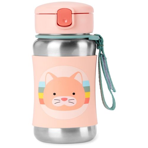 ZOO Stainless Steel Kid Straw Bottle - Cat - Skip Hop | Carter's