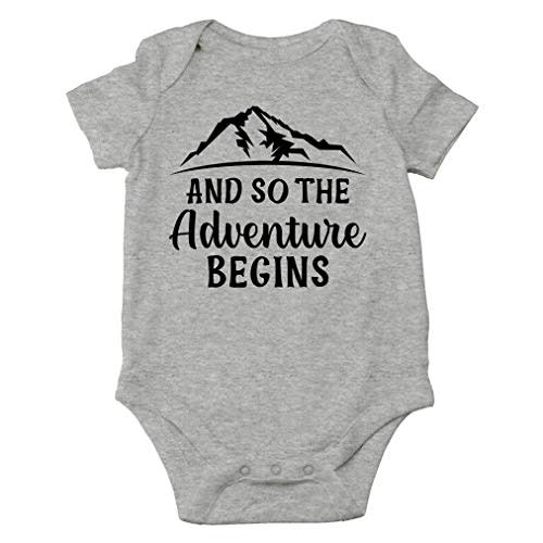 AW Fashions And So The Adventure Begins Baby Bodysuit Funny Cute Newborn Adorable Clothes for Boys Girls