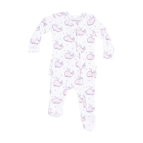 Ruffle Rib Zip Footie, 3M