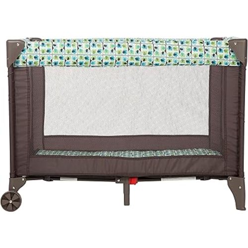 Cosco Funsport Compact Portable Playard, Lightweight, Easy Set up, Foldable Baby Playpen with Carry Bag, Elephant Squares