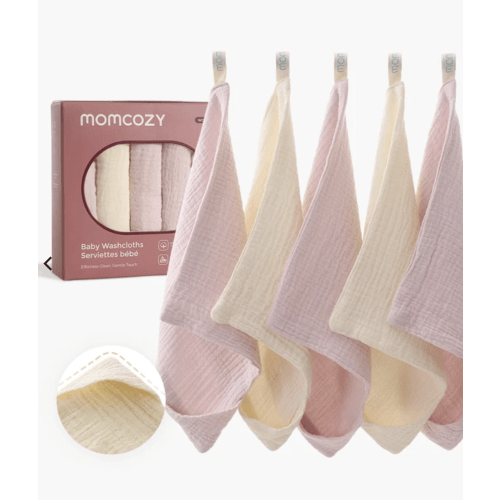 Momcozy Baby Washcloths – Soft 4-Layer Cotton, Gentle for Newborns