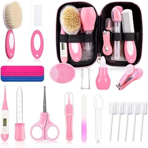 Baby Healthcare and Grooming Kit for Newborn Kids, 24PCS Upgraded Safety Baby Care Kit, Newborn Nursery Health Care Set, Baby Care Products