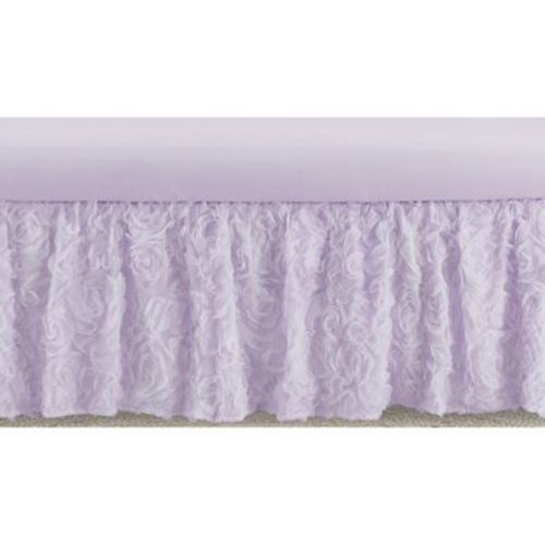 Sweet Jojo Designs Girl Baby Crib Bed Skirt Rose Collection Solid Purple