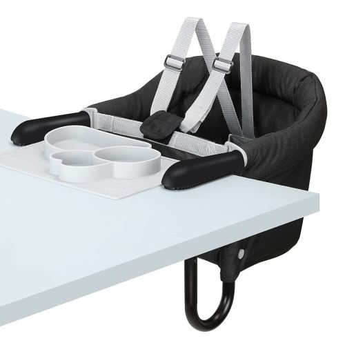 Hook On Chair, Safe and High Load Design, Fold-Flat Storage and Tight Fixing Clip on Table High Chair, Machine-Washable and Anti-Cracking Fabric, Removable Seat Cushion, Fast Table Chair