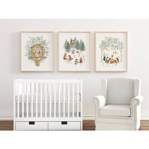 Whimsical Woodland Art Prints - 11x14