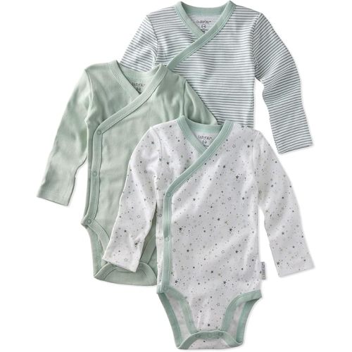 Baby Sterling 3-pack Kimono Bodysuits 100% Organic Cotton Side Snap for Baby Boys & Girls