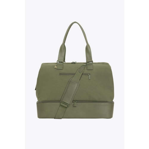 BÉIS 'The Weekender' in Olive - Olive Green Duffle Bag & Weekend Bag