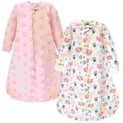 Hudson Baby Infant Girl Premium Quilted Long Sleeve Sleeping Bag and Wearable Blanket, Girl Forest, 0-6 Months