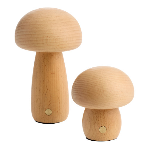 Natural Wood Mushroom Shaped LED Portable Night Light - World Market