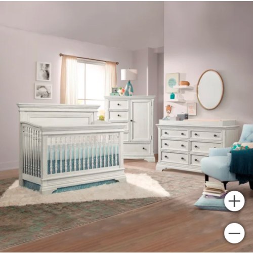 Imagio Baby Ashley 3-piece Crib Set, w/ Dresser and Chifferobe, Brushed White