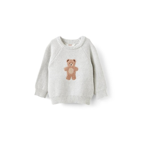 Organic Raglan Knit Sweater, 6-12M