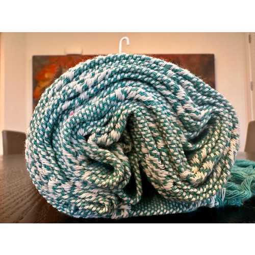 Mexican Cotton Rebozo & Baby Wrap - Garden Mint - 78 inch (2m) X 23 inch (60cm). Ideal for Doulas, Midwives, Prenatal Care and Babies.