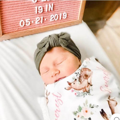 Caden Lane Winnies Woodland Animal Friends Personalized Baby Name Swaddle Blanket