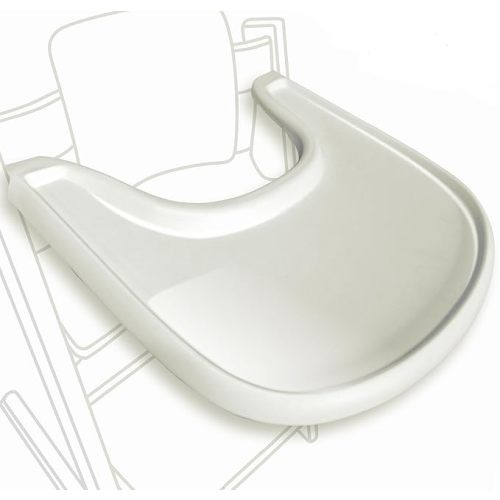 High Chair Tray Compatible with Stokke Trip Trap Chair, Glossy Milky Color - Ergonomic Curved Design Accessory - BPA-Free, Easy to Assemble