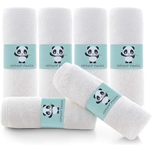 Amazon.com : HIPHOP PANDA Baby Washcloths, Rayon Made from Bamboo - 2 Layer Ultra Soft Absorbent Newborn Bath Face Towel - Reusable Baby Wipes for Delicate Skin - White, 6 Pack : Baby