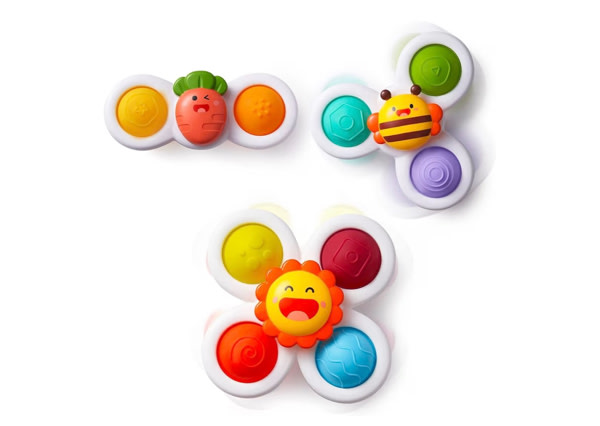LiKee Strong Suction Cup Fidget Rotating Sensory Bath Toys for Baby