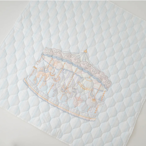 Carousel Blue Stripe Quilted Playmat
