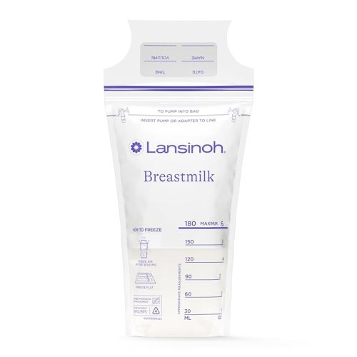 Lansinoh Breastmilk Storage Bags, 200 Count Value Pack, Baby Essentials, Fast Freeze & Thaw Breast Milk Bags for Baby Bottle Feeding, Superior Strength & Stretch, 6 Ounce