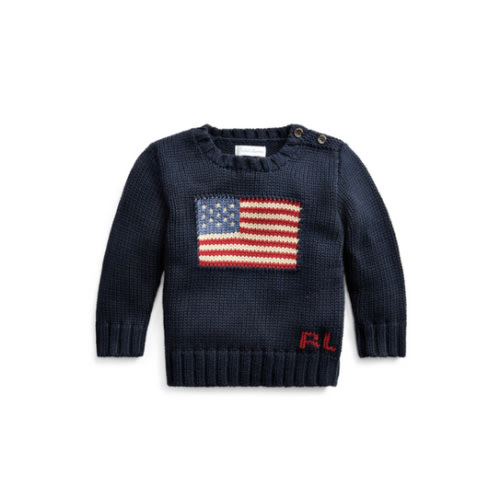 Flag Cotton Crewneck Sweater | Over The Moon