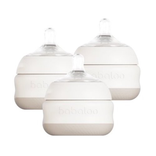 Babaloo Baby-Led Anti-Colic Bottles 3 Pack of 5 oz Bottles Creme – Slow Flow Nipples, BPA-Free Silicone