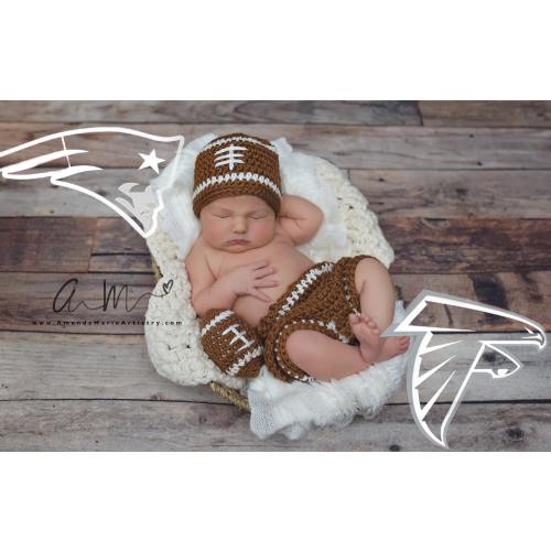 Football Team ,Crochet baby boy Hat /shorts/ball- Knit Baby Football outfit- crochet baby shower gift - newborn photography prop. newborn