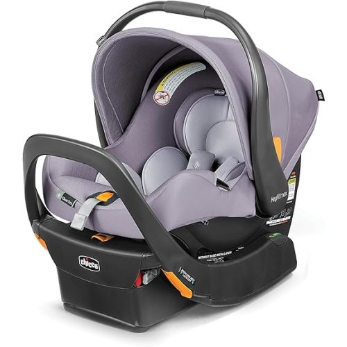 Chicco KeyFit® Max ClearTex® Infant Car Seat and Base, Rear-Facing Seat for Infants 4-30 lbs., Infant Head and Body Support, Compatible with Chicco Strollers, Baby Travel Gear | Lupine/Purple