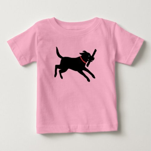 Playful Labrador Retriever Dog Black Lab Running Baby Bodysuit | Zazzle
