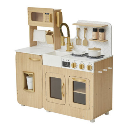 Teamson Kids Little Chef Cyprus Play Kitchen Set, Light Oak/White | AllModern