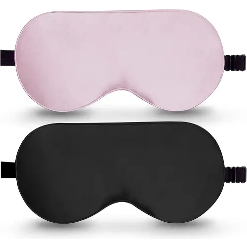 Sleep Mask, 2 Pack 100% Real Natural Pure Silk Eye Mask with Adjustable Strap for Sleeping, BeeVines Eye Sleep Shade Cover, Blocks Light Reduces Puffy Eyes Gifts