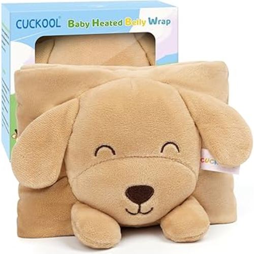 Baby Colic and Gas Relief, Heated Tummy Wrap for Newborns Belly Relief by Soothing Warmth, Baby Heating Pad Swaddling Belt Relief & Soothe Gas, Colic and Upset Stomach for Newborns to Toddler (Puppy)