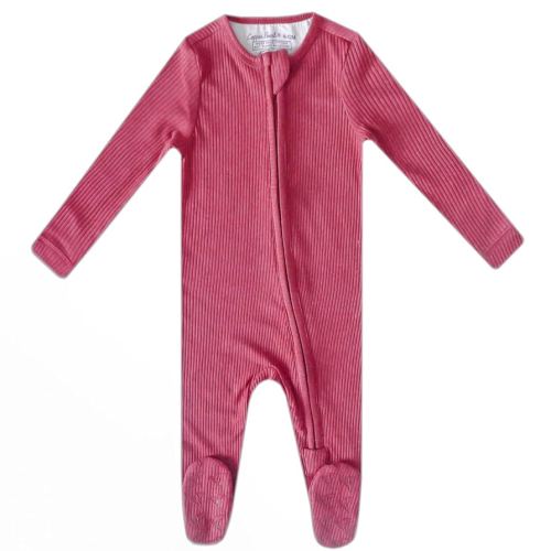 Copper Pearl Zip-Up Footie Baby Pajamas: Ultra-Soft Boys Pajamas and Girls Pajamas, Premium Knit Fabric in Stylish Prints, Tag-Free with Two-Way Zipper, Sized Newborn to 24 Months, Berry