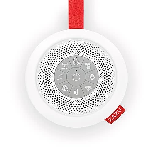 Portable Baby Soother, 6 Calming Sounds, White Noise Hush Machine - for New Parents, Newborn & Infant Sleep Aid, Cry Sensor, Compact & Travel Friendly, Nursery Gift - Suzy by Zazu Kids