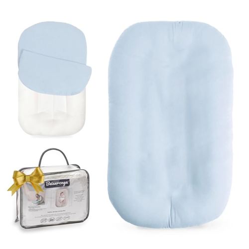 Baby Lounger - Baby Lounger for Newborn, Breathable & Soft Baby Nest Cover for Baby 0-12 Months, Baby Essentials Gifts, Portable Infant Lounger, Baby Snuggle Lounger Me(Blue)