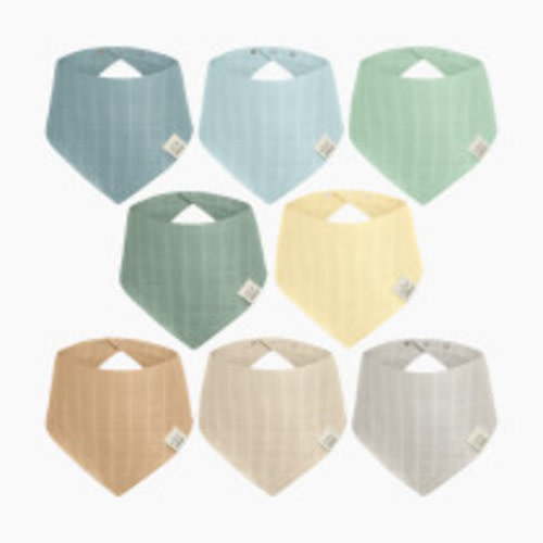 KeaBabies Lumi Muslin Bandana Bibs (8 Pack) - Mirage, 8