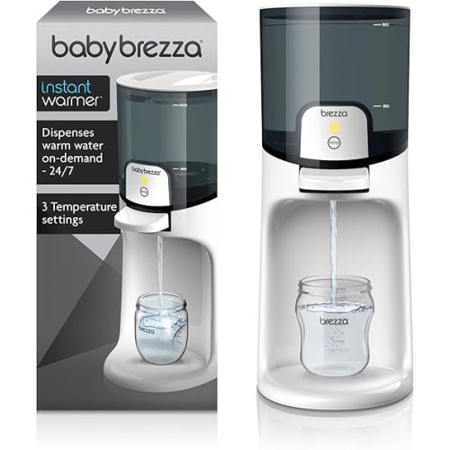 Baby Brezza Instant Baby Bottle Warmer - Fast Water Warmer Instantly Dispenses 24/7 in 3 Temperatures, White