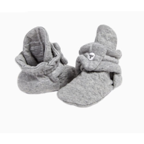 Quilted Bee Grey Organic Baby Booties | Burt's Bees Baby®