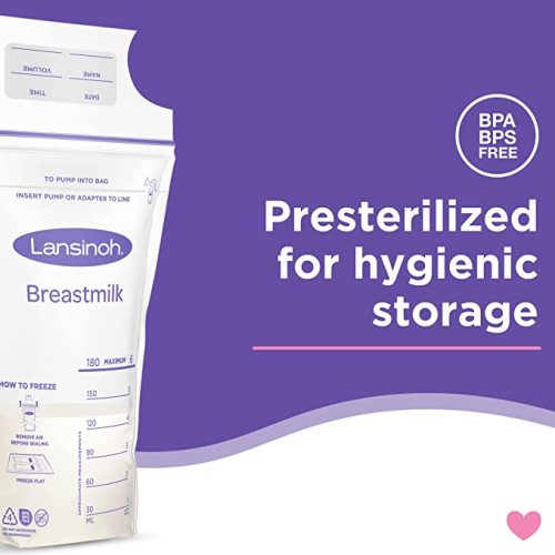 Lansinoh Breastmilk Storage Bags, 100 Count Milk Storage Bags - 6 Ounce - 100.0