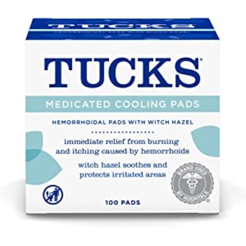 TUCKS Medicated Cooling Pads, 100 Count – Hemorrhoid Pads with Witch Hazel, Cleanses Sensitive Areas, Protects from Irritation, Hemorrhoid Treatment, Medicated Pads Used By Hospitals
