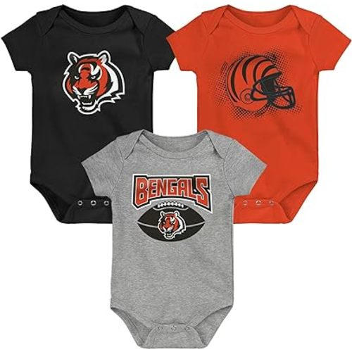 Outerstuff NFL Newborn Infants Game On 3 Piece Primary Logo Creeper Bodysuit Romper Set