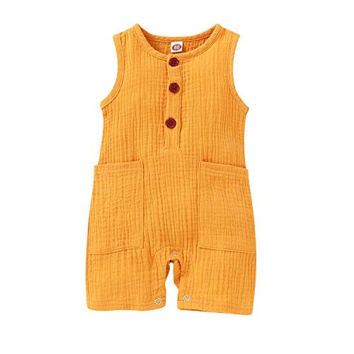 Infant Newborn Baby Boys Girls Cotton Linen Romper Summer Jumpsuit Sleeveless Overalls Clothing Set