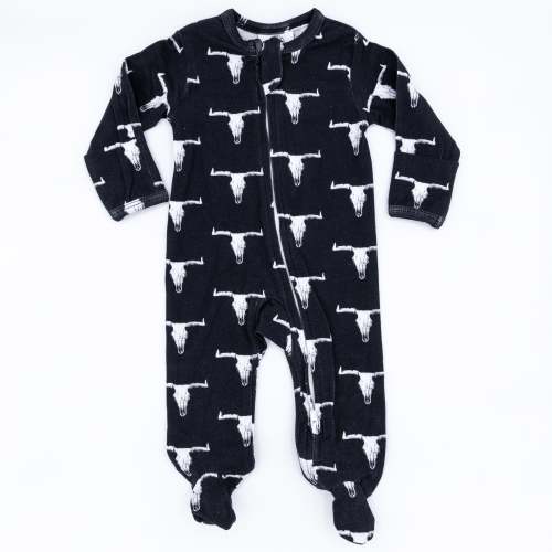 Cow Skull Footed Jammies – Cowkid Clothing Company