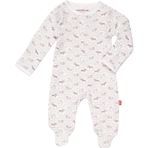 Magnetic Me Footie Pajamas - 100% Organic Cotton Baby Pajamas - Quick Magnetic Fastener Sleeper for Baby Boy and Girl