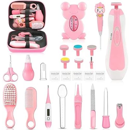Baby Healthcare and Grooming Kit, Portable Baby Safety Care Set, Baby Essentials kit for Newborn (Pink 26 in 1)