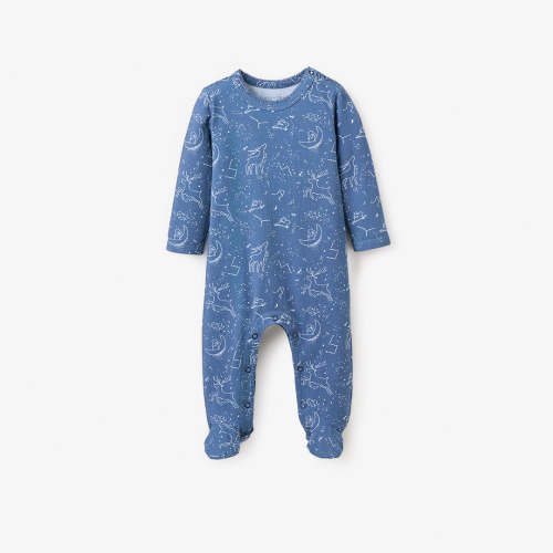 Blue Magic Sky Printed Organic Cotton Jumpsuit Blue – Elegant Baby