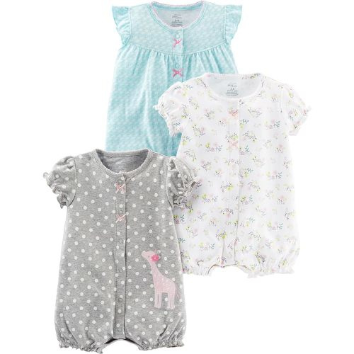 Simple Joys by Carter's baby-girls 3-pack Snap-up Rompers